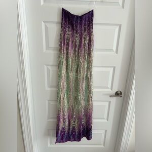 Nymphe Strapless Maxi Dress Purple Green Size S